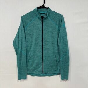 adidas Full Zip Jacket Men's‎ M Teal Heather Lightweight Training Layer